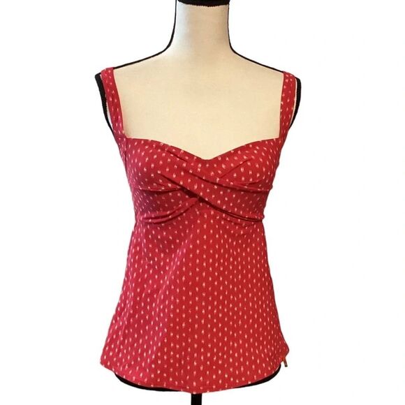 Liz‎ Claiborne Swimwear Tankini Top Red/White S10 - Picture 1 of 9